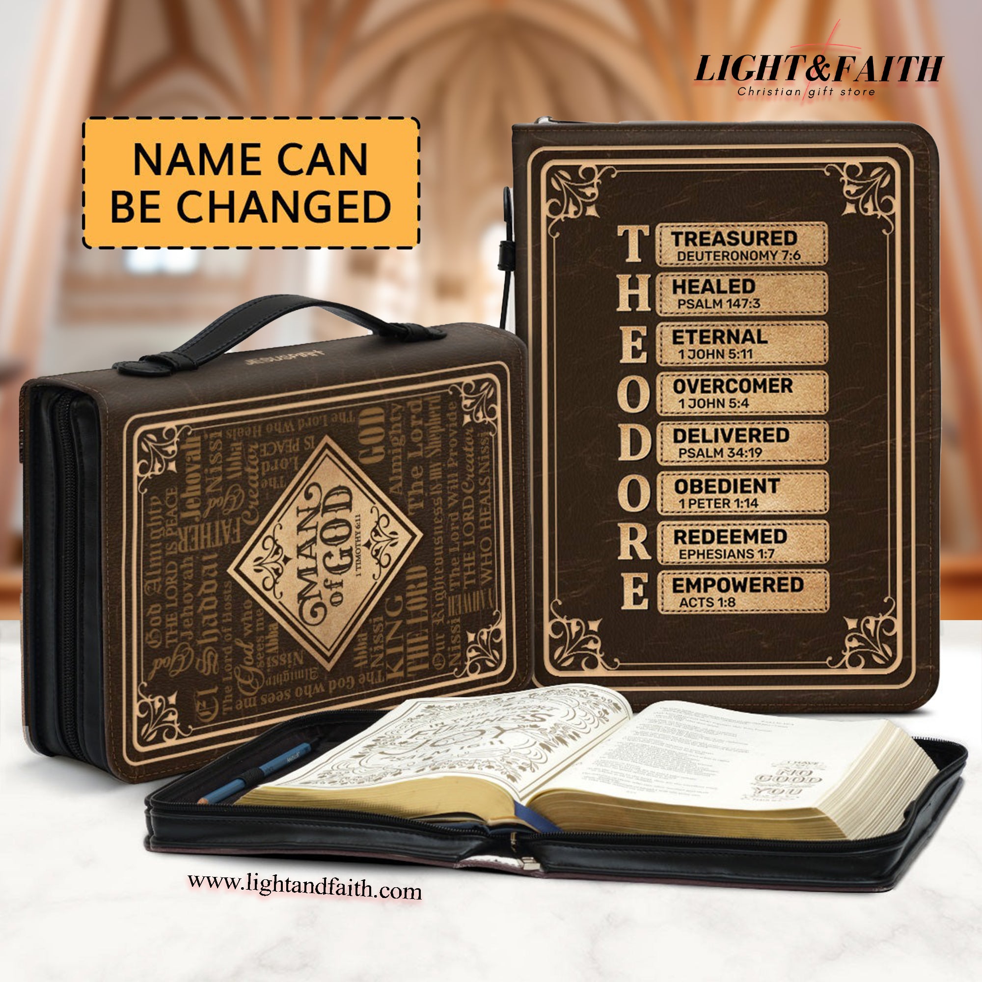 Man Of God Leather Book Cover, Personalized Bible Cover, Christian Gift, Bible Covers Jesus Gifts
